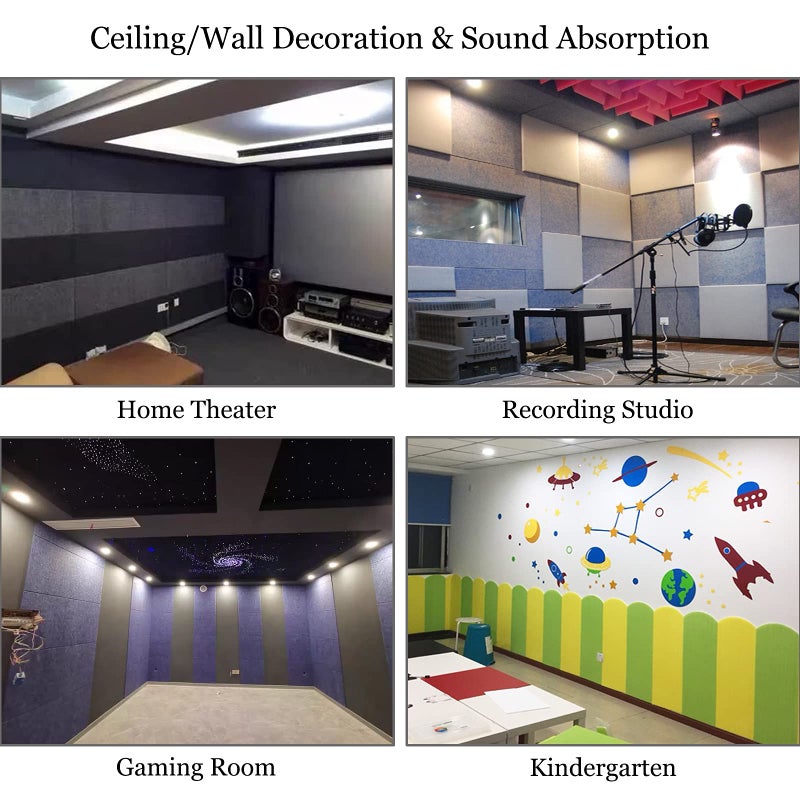 BXI Sound Absorber - 16 X 12 X 3/8 Inches 6 Pack High Density Acoustic Absorption Panel, Sound Absorbing Panels Reduce Echo Reverb, Tackable Acoustic Panels for Wall and Ceiling Acoustic Treatment - Image 4